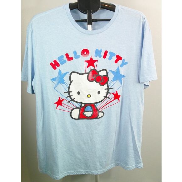 Hello Kitty Light Blue Short Sleeve T-shirt Women's XL - Picture 1 of 4